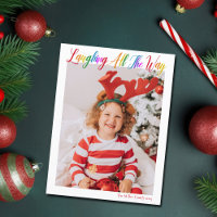 Rire Tout Le Chemin Rainbow Kids Christmas Photo