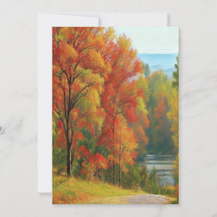 Cartes Pour Fêtes Annuelles Rivière d'arbres Coloré Automnes Wend Timeless Art
