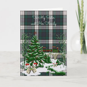 Cartes Pour Fêtes Annuelles Robe Black Watch moderne Tartan Soeur Noël