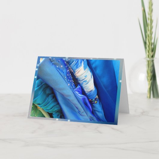 Cartes Pour Fêtes Annuelles Robe de bal bleu festif (Devant)