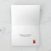 Cartes Pour Fêtes Annuelles Robe de Noël apportant un cadeau (Intérieur)