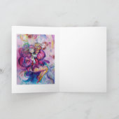 CARTES POUR FÊTES ANNUELLES ROBE ROSE MUSICALE (Intérieur)