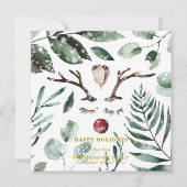 Cartes Pour Fêtes Annuelles Robe Rustique Vert Folithe Magnolia (Devant)