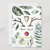 Cartes Pour Fêtes Annuelles Robe Rustique Vert Folithe Magnolia (Devant)