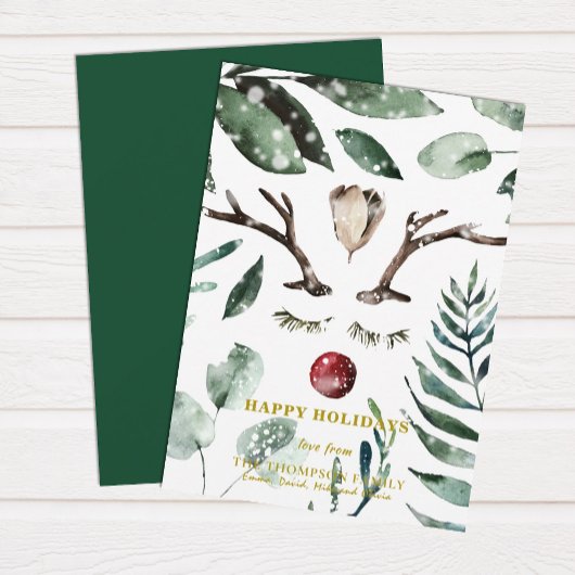Cartes Pour Fêtes Annuelles Robe Rustique Vert Folithe Magnolia