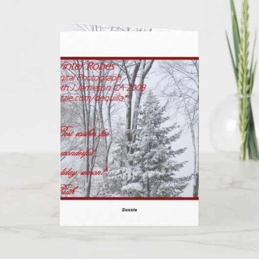 Cartes Pour Fêtes Annuelles ROBES D'HIVER ~ Naturelles (Dos)