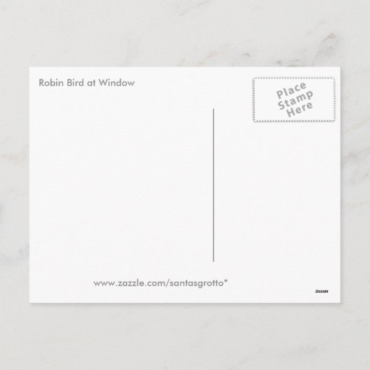 Cartes Pour Fêtes Annuelles Robin Bird à Window (Dos)