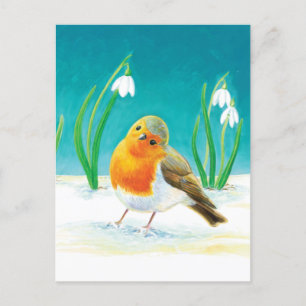 Cartes Pour Fêtes Annuelles Robin Bird - Erithacus rubecula