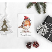 Cartes Pour Fêtes Annuelles Robin de Noël classique, coutume