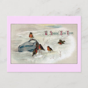 Cartes Pour Fêtes Annuelles Robins and Pitcher Vintage New Year