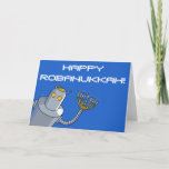 Cartes Pour Fêtes Annuelles Robot Hanoukka !<br><div class="desc">Cette carte est pour vos amis juifs. Ou amis de robot. Ou amis juifs de robot. Il dépeint un robot avec a boulonner-sur la kippa et un menorah pour une main. L'arrière - plan est bleu lumineux, avec les mots "Robanukkah heureux !" dans les lettres blanches - bien que vous...</div>