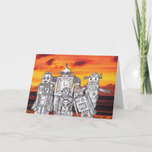 Cartes Pour Fêtes Annuelles Robot Holiday