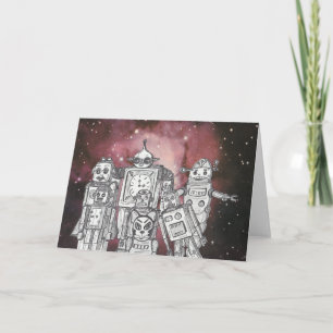 Cartes Pour Fêtes Annuelles Robot Holiday 1