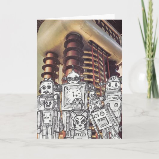 Cartes Pour Fêtes Annuelles Robot Holiday 8 (Devant)