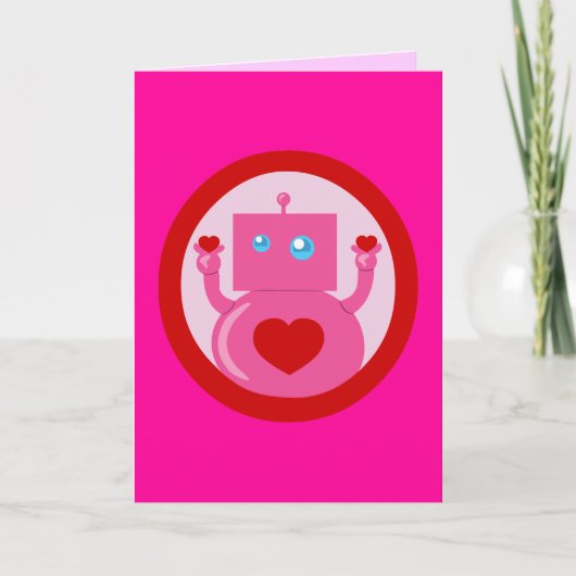 Cartes Pour Fêtes Annuelles Robot mignon (Devant)