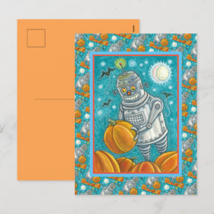 CARTES POUR FÊTES ANNUELLES ROBOT PICER CITROUILLES, HALLOWEEN HOMME MÉCANIQUE