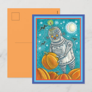 CARTES POUR FÊTES ANNUELLES ROBOT PICER CITROUILLES, HALLOWEEN HOMME MÉCANIQUE