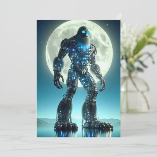Cartes Pour Fêtes Annuelles Robot Sasquatch (Debout devant)