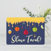 Cartes Pour Fêtes Annuelles Roch Hachana Bonne Année Script Nouvel An Juif (Debout devant)