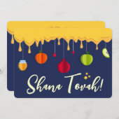 Cartes Pour Fêtes Annuelles Roch Hachana Bonne Année Script Nouvel An Juif (Devant / Derrière)