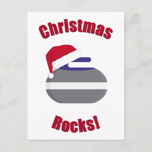 Cartes Pour Fêtes Annuelles Rochers de Noël ! Curling