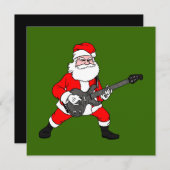 Cartes Pour Fêtes Annuelles Rock N Roll Santa Claus (Devant / Derrière)