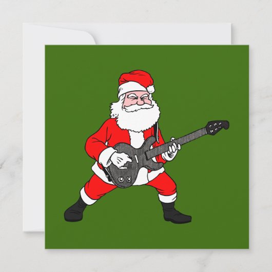 Cartes Pour Fêtes Annuelles Rock N Roll Santa Claus (Devant)