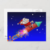 Cartes Pour Fêtes Annuelles Rocket Père Noël 02 (Devant / Derrière)