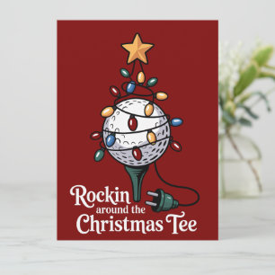 Cartes Pour Fêtes Annuelles Rockin Around The Christmas Tee drôle de golf T-sh