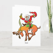 Cartes Pour Fêtes Annuelles Rodéo de Noël de Père Noël (Dos)