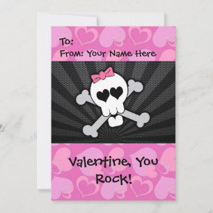 Cartes Pour Fêtes Annuelles Rokin' Valentine Skull