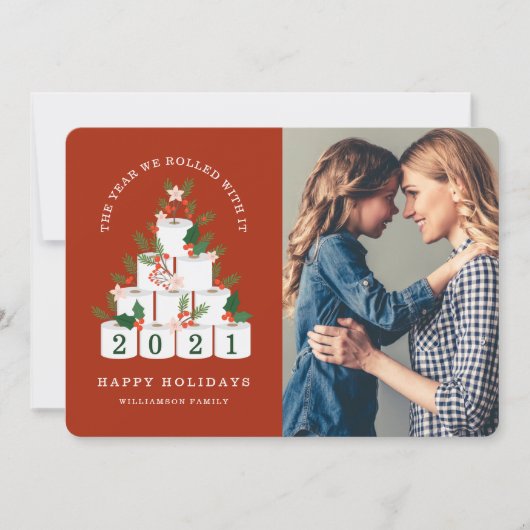 Cartes Pour Fêtes Annuelles Rollé Avec It Christmas Toilet Papier Arbre Photo (Devant)