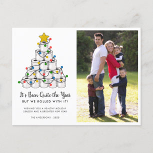 Cartes Pour Fêtes Annuelles Rollé Avec It Toilet Papier de Noël Arbre photo