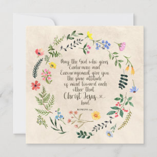 Cartes Pour Fêtes Annuelles Romains 15:15 Verset de la Bible chrétienne Aquare