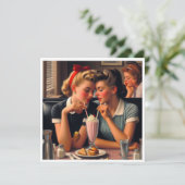 Cartes Pour Fêtes Annuelles Romance Rétro (Debout devant)