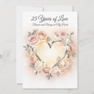 Cartes Pour Fêtes Annuelles Romantic 25th Wedding Anniversary Card