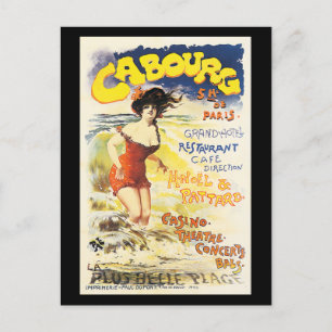 Cartes Pour Fêtes Annuelles Romantic Vintage Cabourg Travel Holiday Poster
