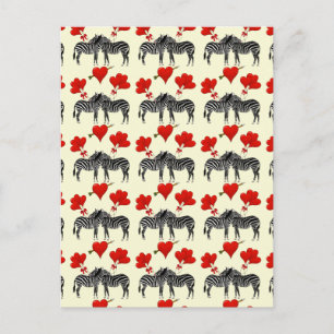 Cartes Pour Fêtes Annuelles Romantic zebras et love heart valentines
