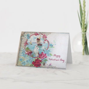 CARTES POUR FÊTES ANNUELLES ROMANTICA / VALENTINE CUPID RASSEMBLER ROSES ROSES