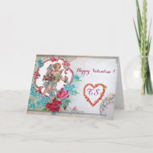 CARTES POUR FÊTES ANNUELLES ROMANTICA / VALENTINE CUPID RASSEMBLER ROSES ROSES
