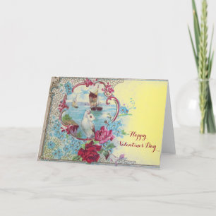 CARTES POUR FÊTES ANNUELLES ROMANTICA / VALENTINE CUPID RASSEMBLER ROSES ROSES