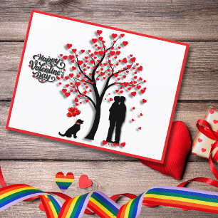 Cartes Pour Fêtes Annuelles Romantique arbre cardiaque Homme Couple