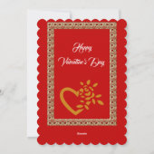 Cartes Pour Fêtes Annuelles Romantique Coeur d'or Oubliez-moi pas Valentine (Dos)