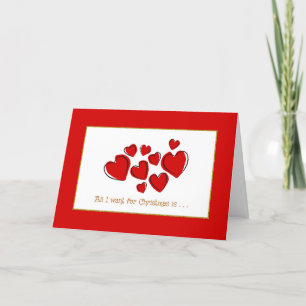 Cartes Pour Fêtes Annuelles Romantique Red Love Hearts Noël