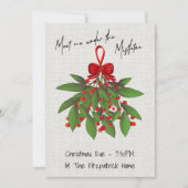 Cartes Pour Fêtes Annuelles Romantique Rencontrez-moi sous le Mistletoe Noël (Devant)