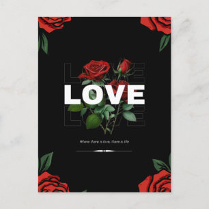 Cartes Pour Fêtes Annuelles Romantique Saint Valentin 2026 avec Amour & Rose