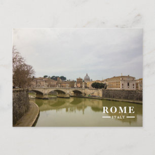 Cartes Pour Fêtes Annuelles Rome Italie Vue du Pont sur le Tibre