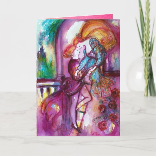 Cartes Pour Fêtes Annuelles ROMEO ET JULIET BALCON SCÈNE Saint-Valentin (Devant)