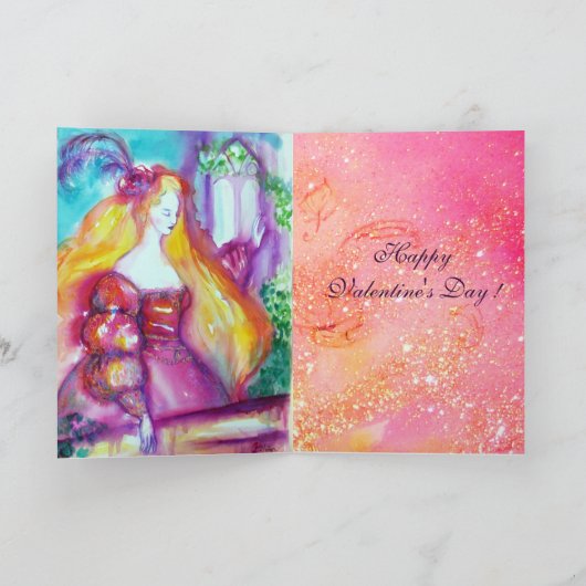 Cartes Pour Fêtes Annuelles ROMEO ET JULIET BALCON SCÈNE Saint-Valentin (Intérieur)