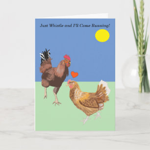 Cartes Pour Fêtes Annuelles Rooster et Hen Funny Valentine